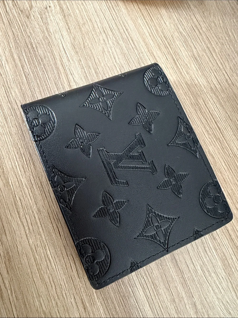 Louis Vuitton Black Embossed Monogram Card Sleeve